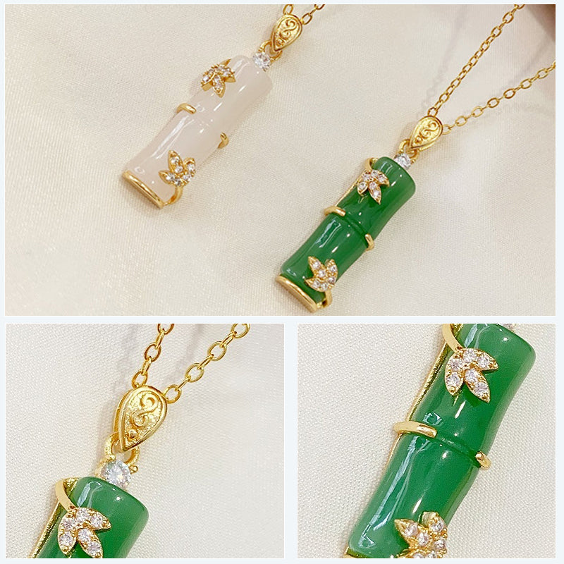 Kunstmatige Jade Bamboe Halsband