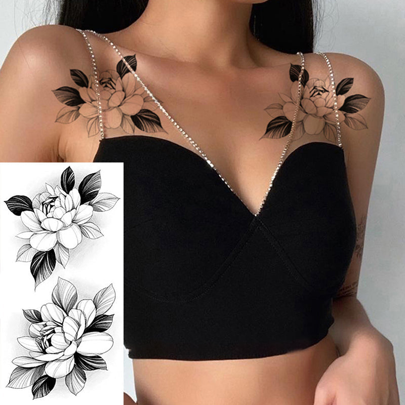 Schets bloem tattoo stickers