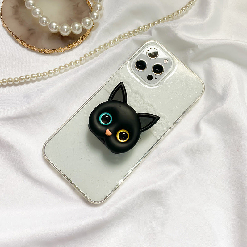 3D schattige kitten telefoonhouder met mini spiegel