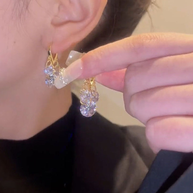 Hart Zirkoon Drop Ear Gespen Oorbellen