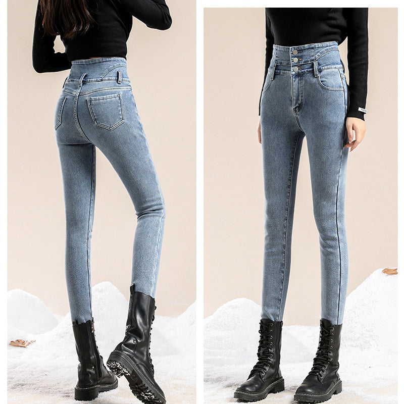 Fleece hoge stretch jeans