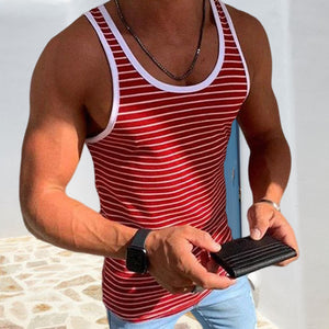 Gestreepte casual tanktop voor heren