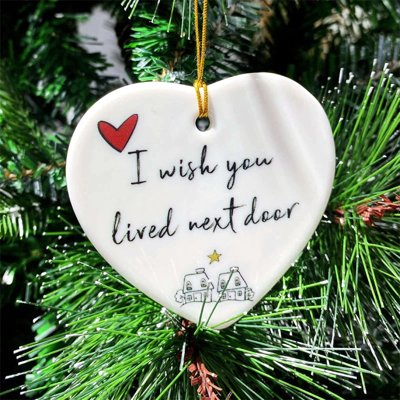 Keramisch hart hangend ornament