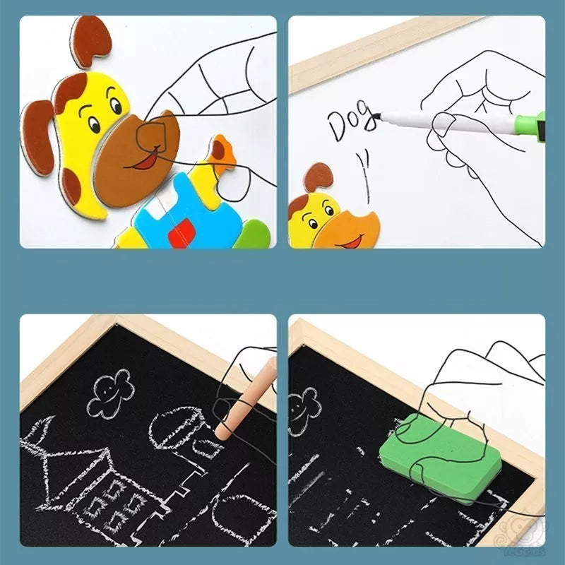 Magnetisch didactisch wit bord 2 in 1