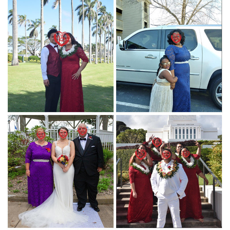 Plus maat kanten jurk voor dames