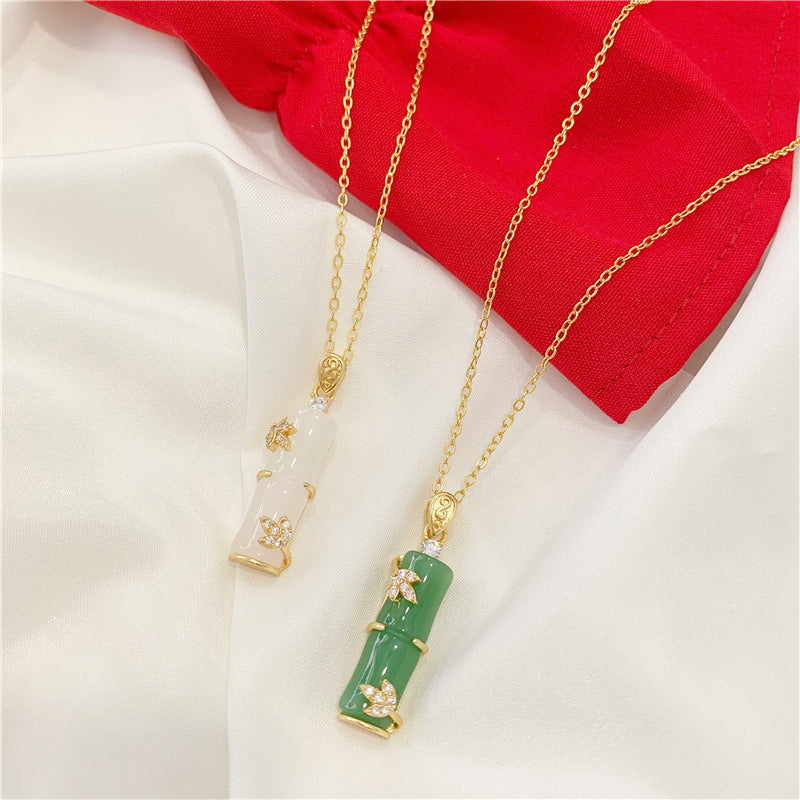 Kunstmatige Jade Bamboe Halsband