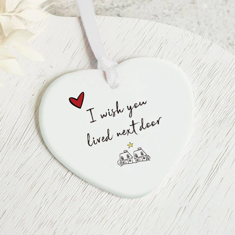 Keramisch hart hangend ornament