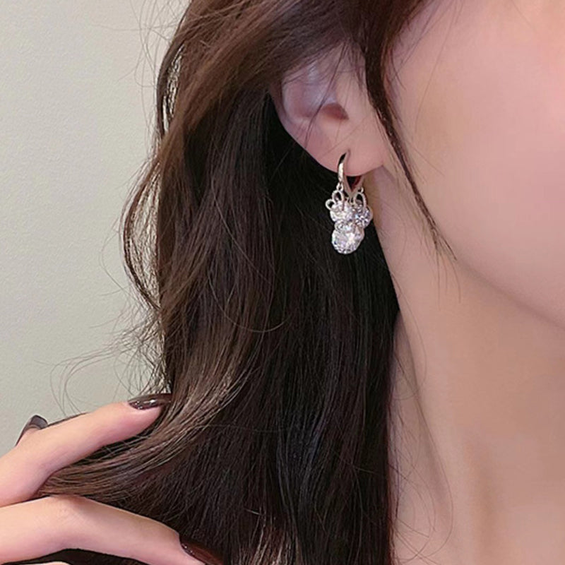 Hart Zirkoon Drop Ear Gespen Oorbellen