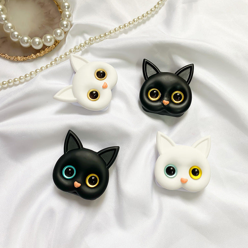 3D schattige kitten telefoonhouder met mini spiegel