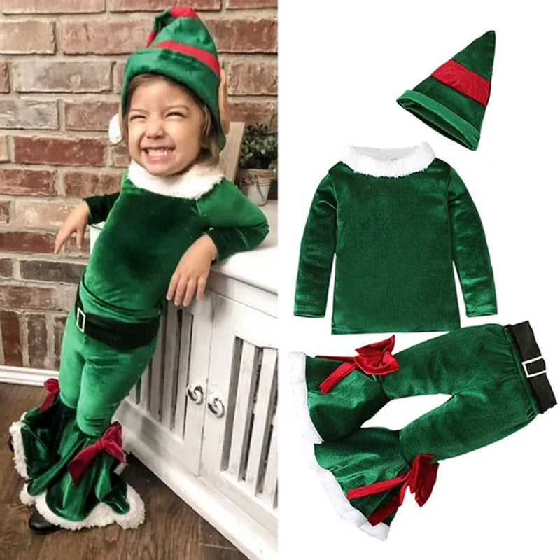 Fluwelen herfstoutfits voor kerstman