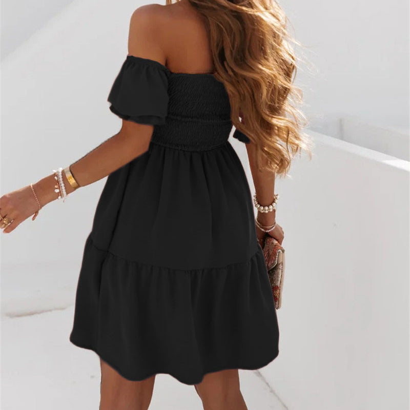 Backless one shoulder dress
