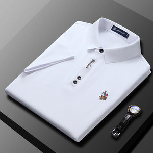 Effen kleur heren poloshirt met zakelijke revers