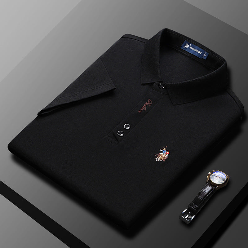 Effen kleur heren poloshirt met zakelijke revers