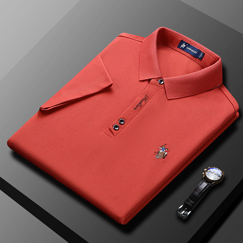 Effen kleur heren poloshirt met zakelijke revers