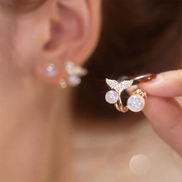 Oorknopjes met zeemeerminparel