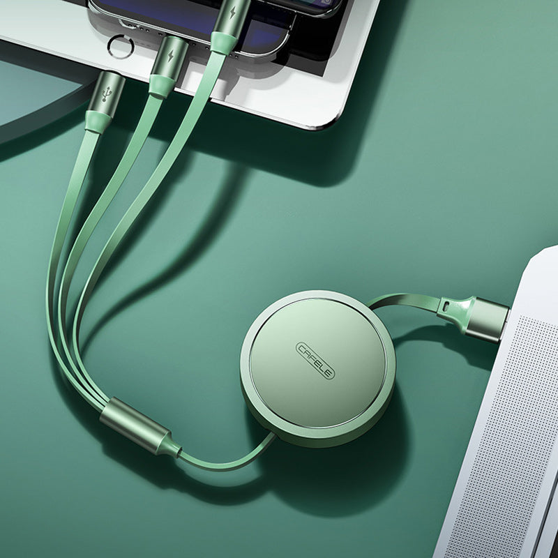 Intrekbare drie-in-één datakabel