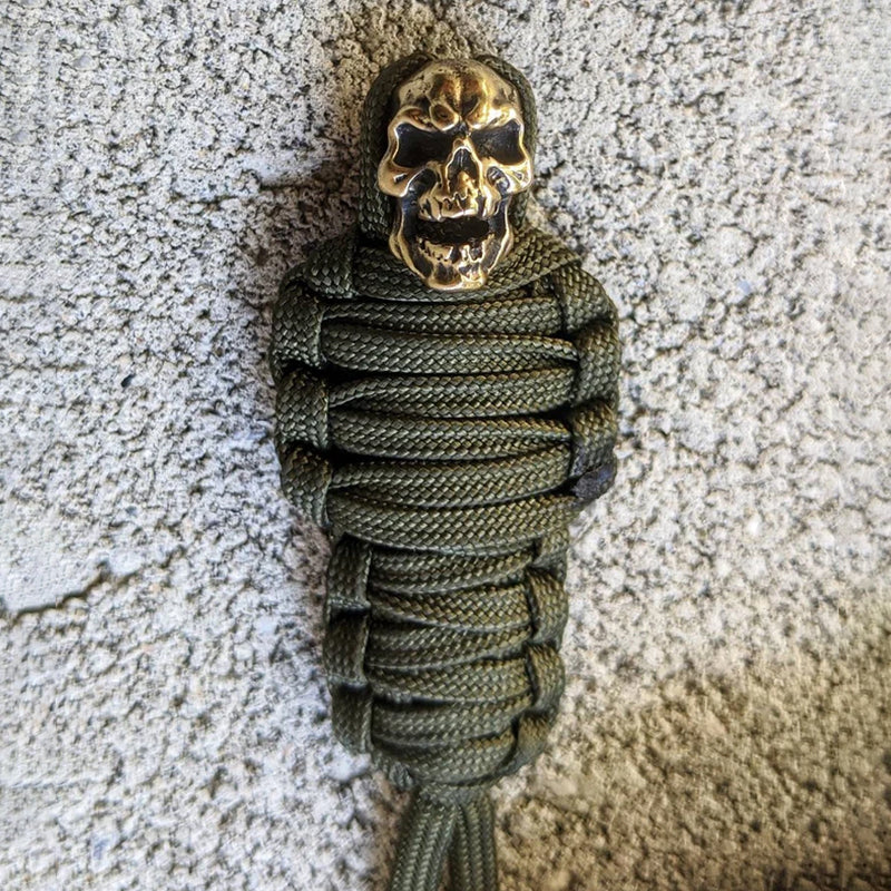 Paracord Sleutelhanger Mummie Messing Schedel