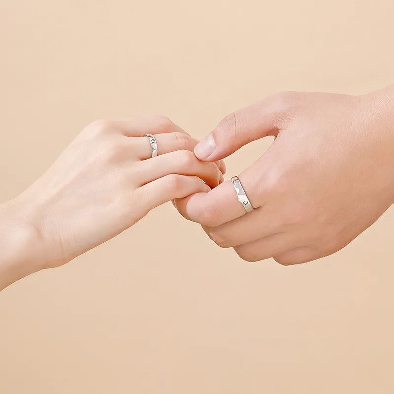 One Kiss Sterling Silver Couple Rings Valentijnsdag Cadeau gids