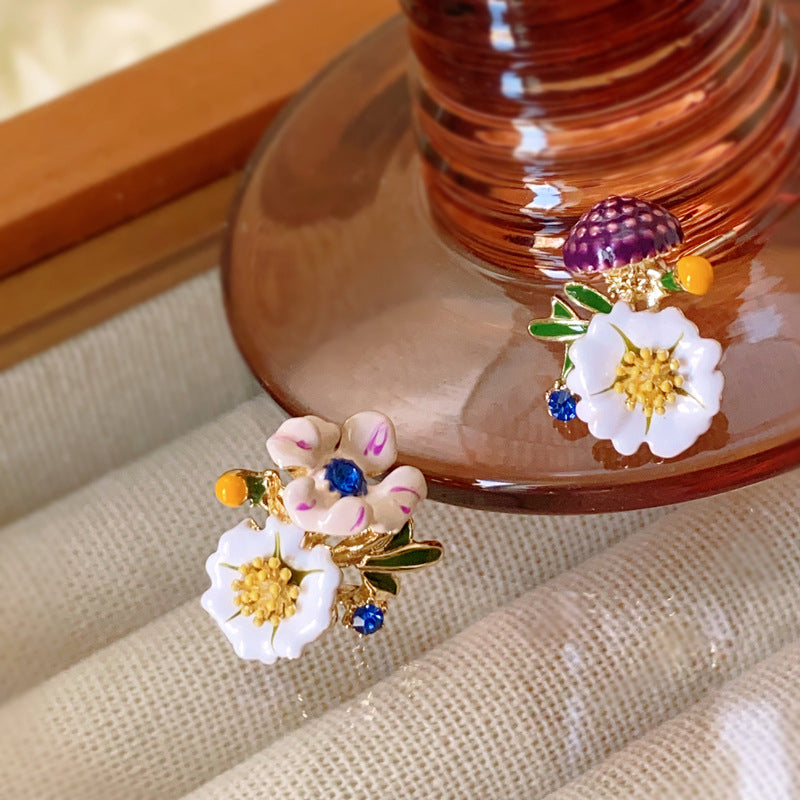 Daisy Flower asymmetrische oorbellen