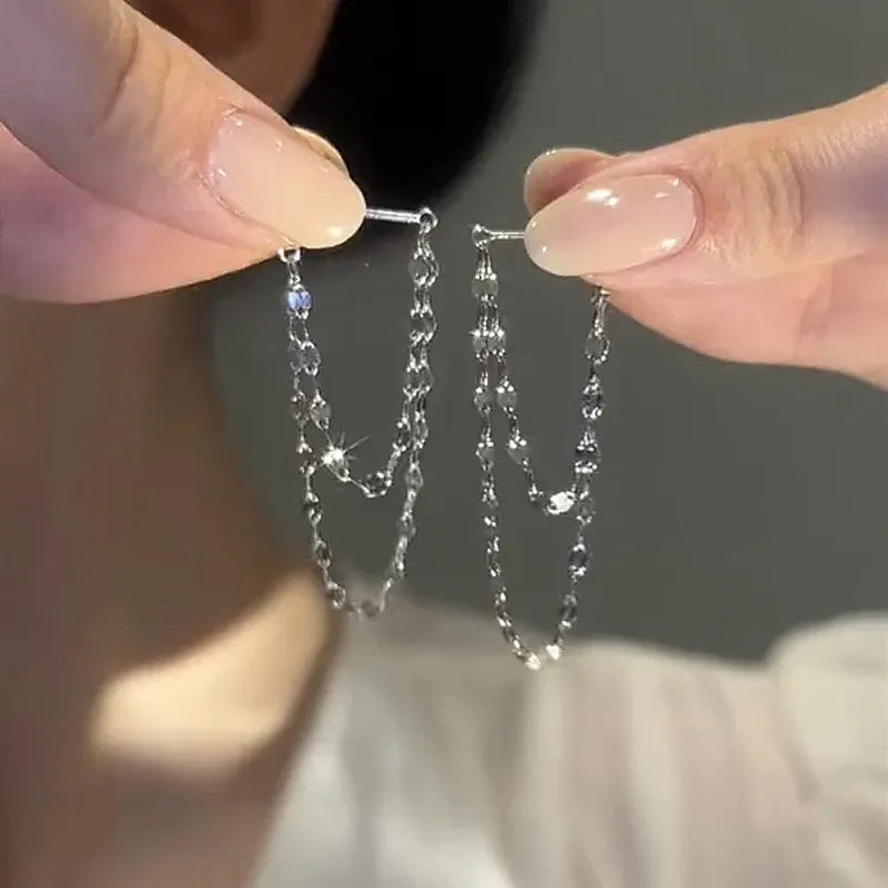 Pailletten ketting kwastje oorbellen