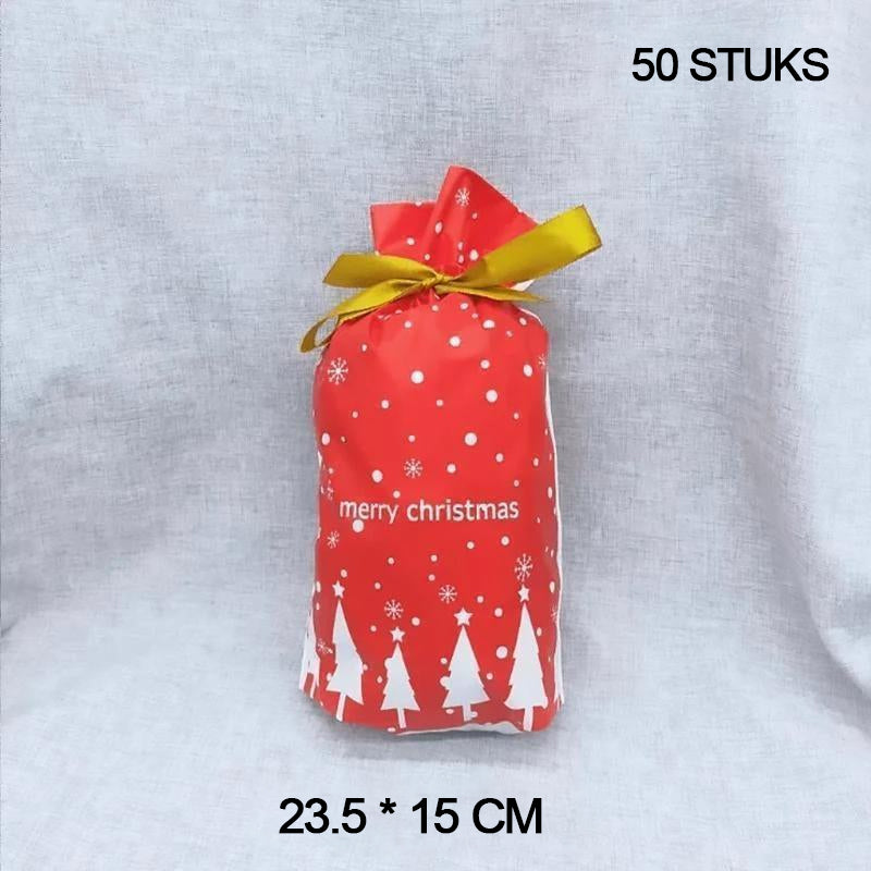 Kerstcadeautassen met trekkoord