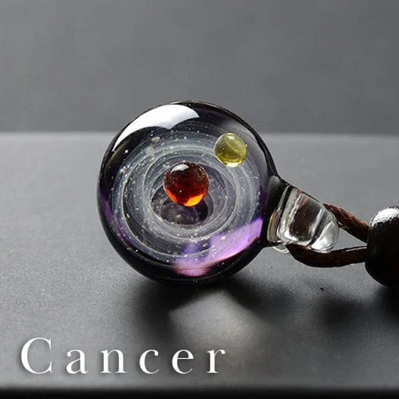 Kosmische sterrenhemel glazen kralen hanger ketting