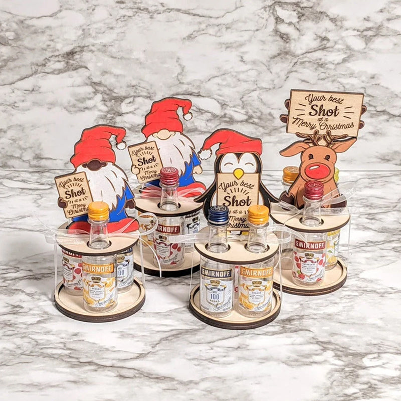 Kerst mini-wijnfleshouder