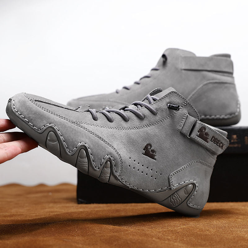 Handgemaakte hoge laarzen met klittenband