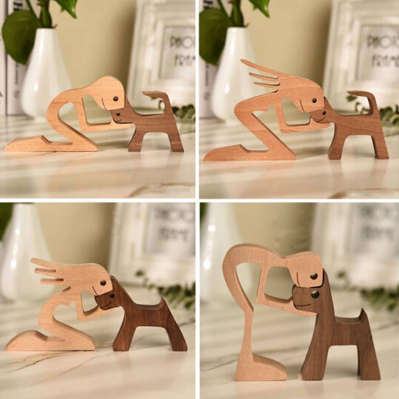Dierenliefhebber - Tafelornamenten met houten sculptuur