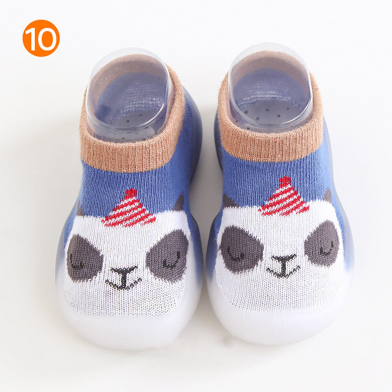Antislip babyslofjes met dierenpatroon