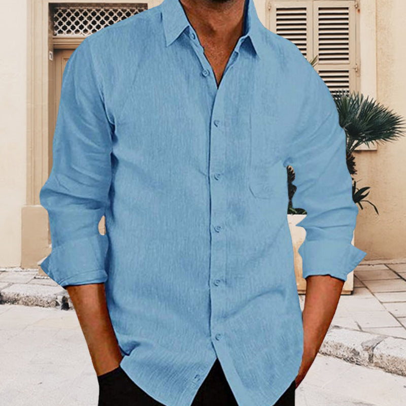 Herenhemd in effen kleur