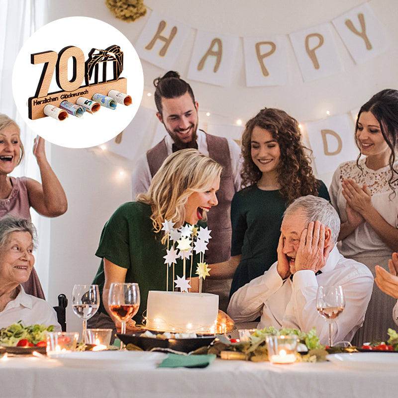 Verjaardagscadeau houten geldclip