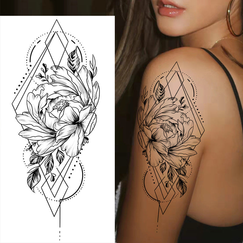 Schets bloem tattoo stickers