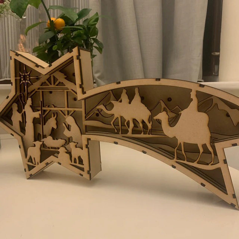 LED houten kerststerlicht