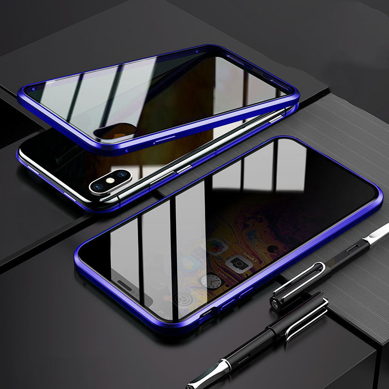 Anti-piep dubbelzijdig magnetisch iPhone-hoesje van gehard glas
