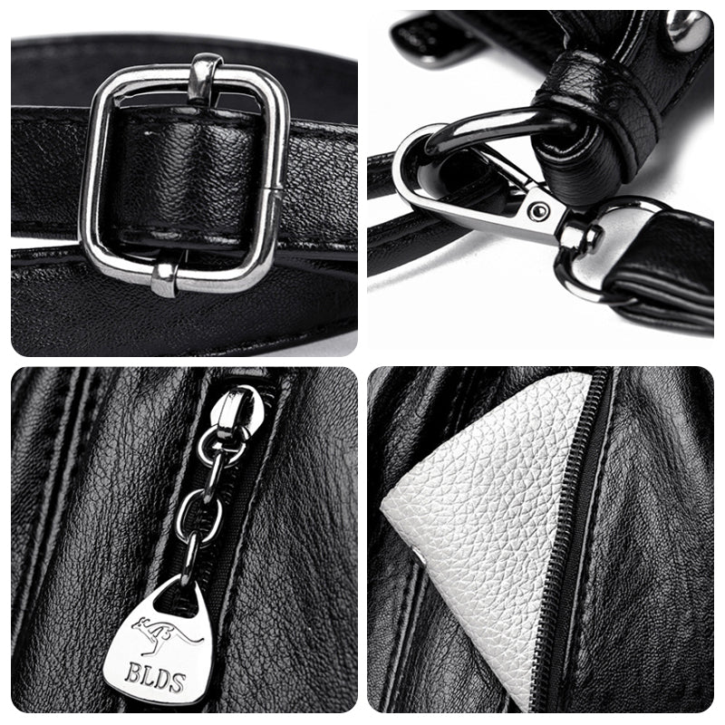 Schoudertas voor dames met retro textuur