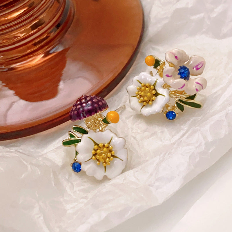 Daisy Flower asymmetrische oorbellen