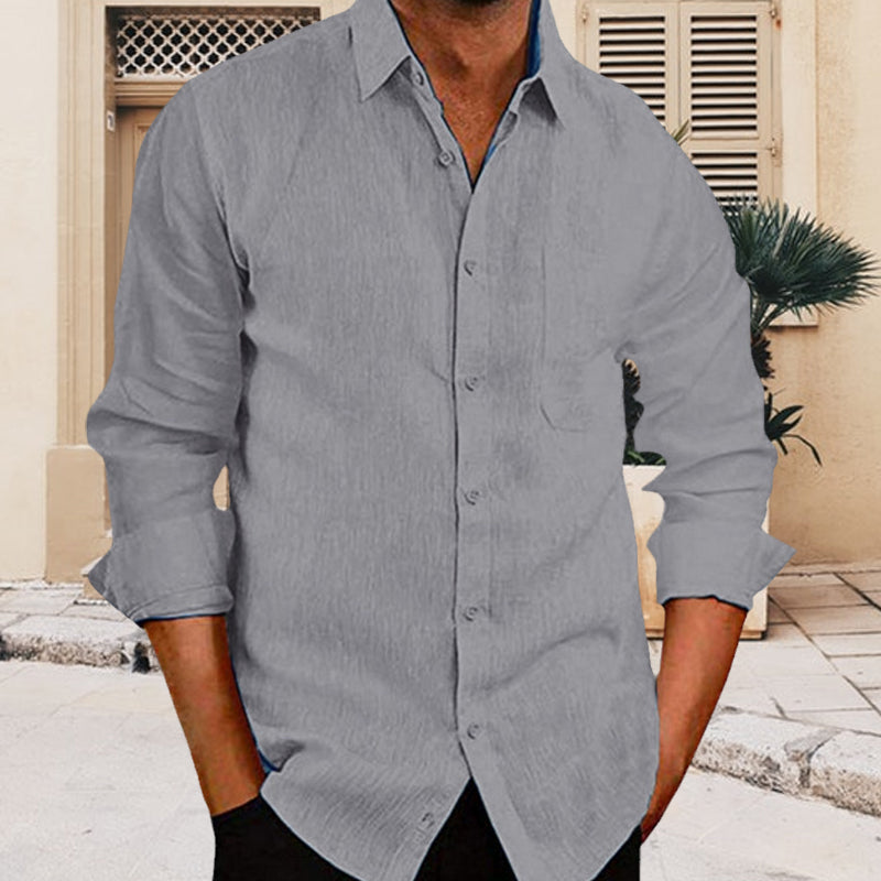 Herenhemd in effen kleur