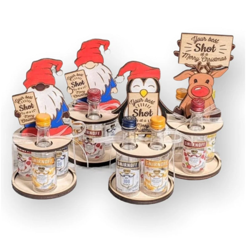 Kerst mini-wijnfleshouder