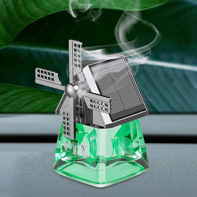 Windmill Solar Energy Rotating Aromatherapy Car Air Freshener