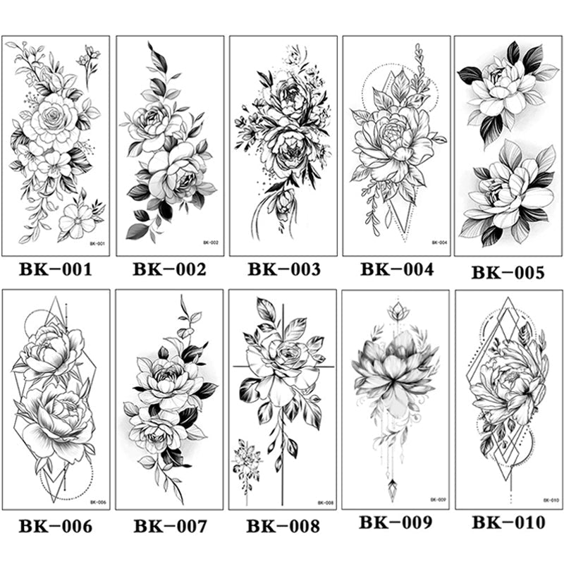 Schets bloem tattoo stickers