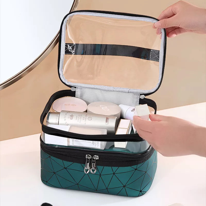 Dubbellaagse make-up tas