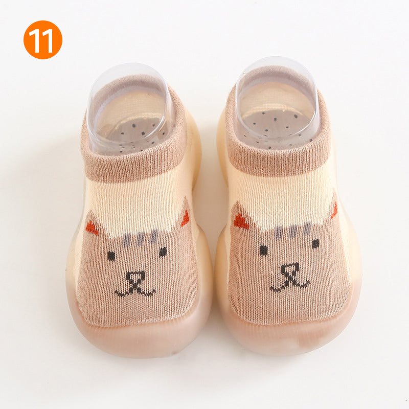 Antislip babyslofjes met dierenpatroon