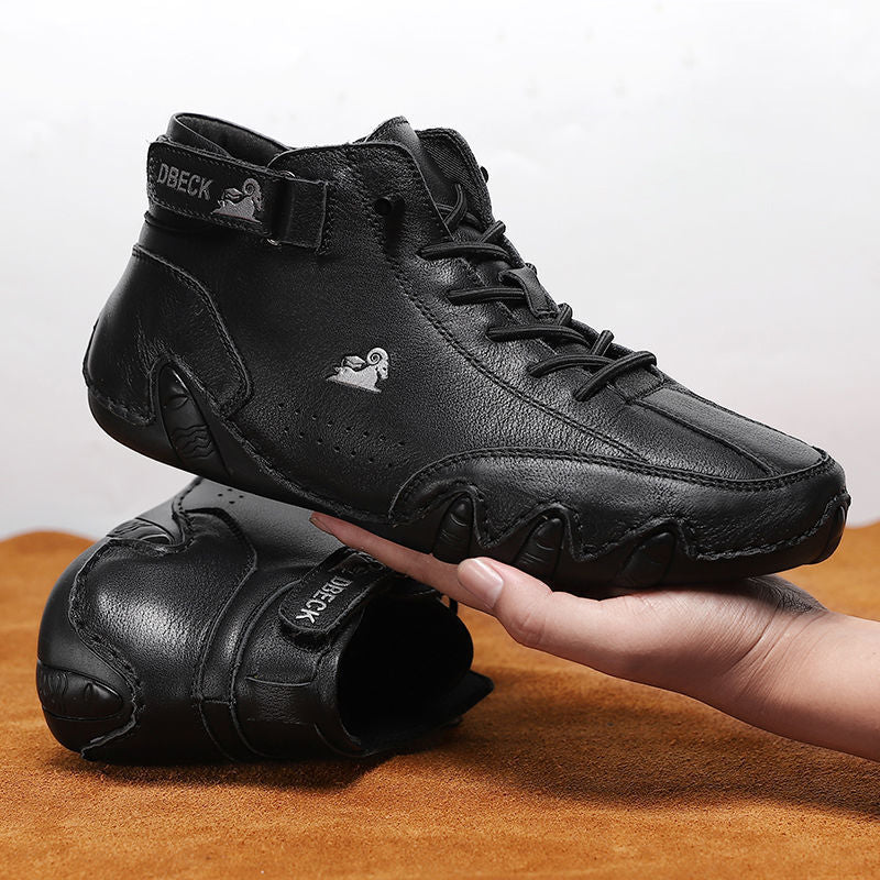 Handgemaakte hoge laarzen met klittenband