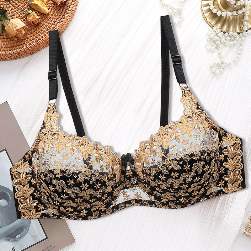Beha met geborduurde bloemen in grote maten