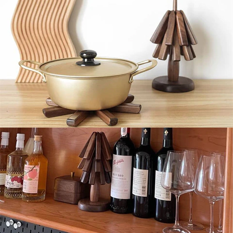 Zwarte walnoot houten tafelmat