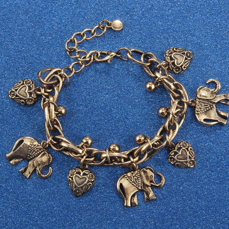 Handgemaakte vintage olifant enkelbandje
