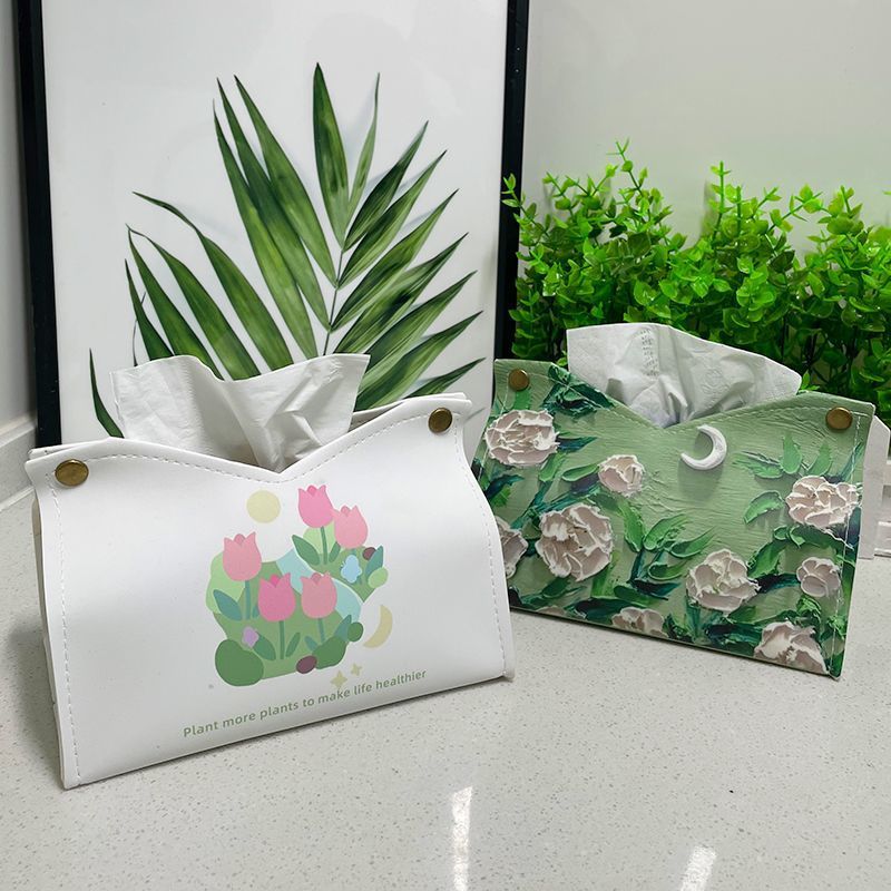 Weefseldoos met olieverf print