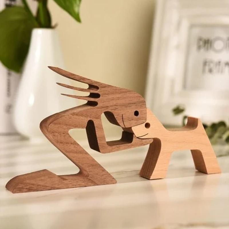 Dierenliefhebber - Tafelornamenten met houten sculptuur