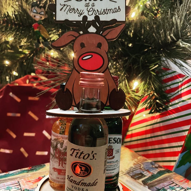 Kerst mini-wijnfleshouder